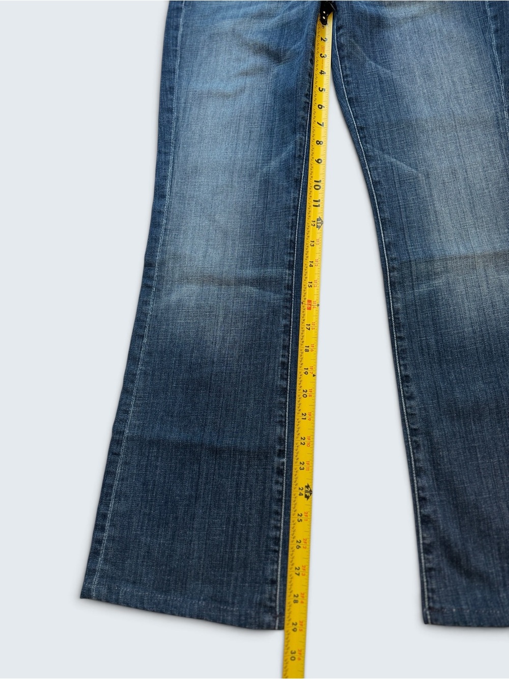 7 For All Mankind Vintage Bootcut Jeans Size 29 Squiggle Pocket Y2K - Picture 16 of 16